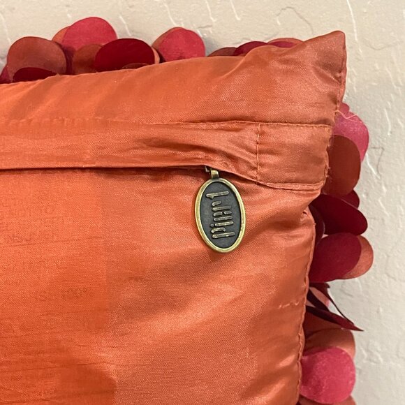 Pier 1 Throw Accent Pillow Rectangle Petals Orange Rust Fall Color - Picture 3 of 4